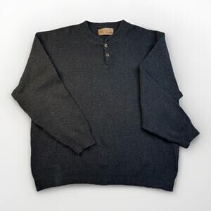 Vintage Shenandoah Hipster Charcoal Grey Knit Sweater Y2K Grandpa L/XL